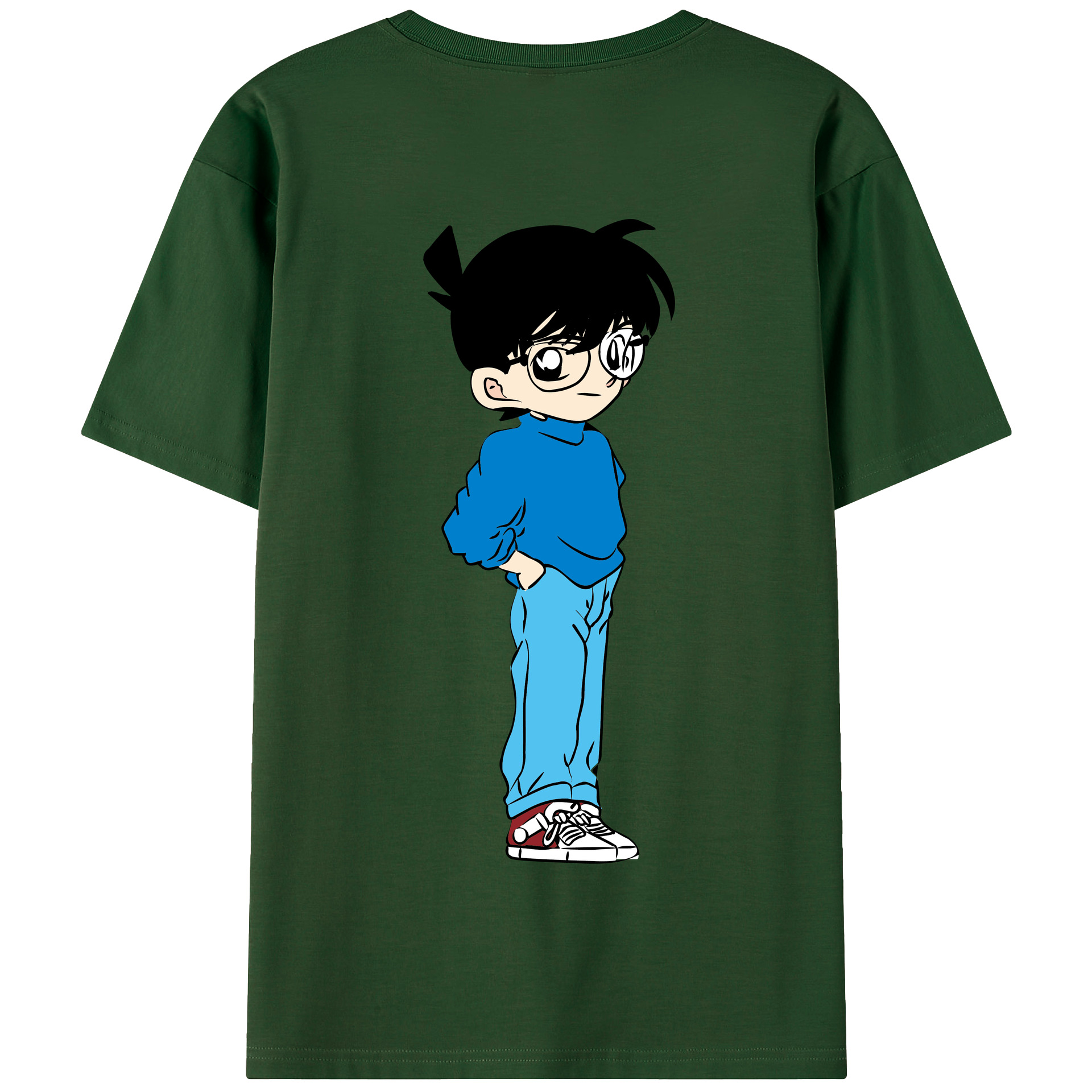 （画像用） 名探偵コナン 江戸川 コナン Detective Conan Conan Edogawa 綿100％半袖Tシャツ（背面プリント）